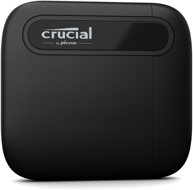 CT1000X6SSD9 Crucial X6 1TB Portable SSD 800MBs USB-C Crucial X6 1TB Portable SSD - Up to 800MB/s - PC and Mac - USB 3.2 USB-C External Solid State Drive - CT1000X6SSD9