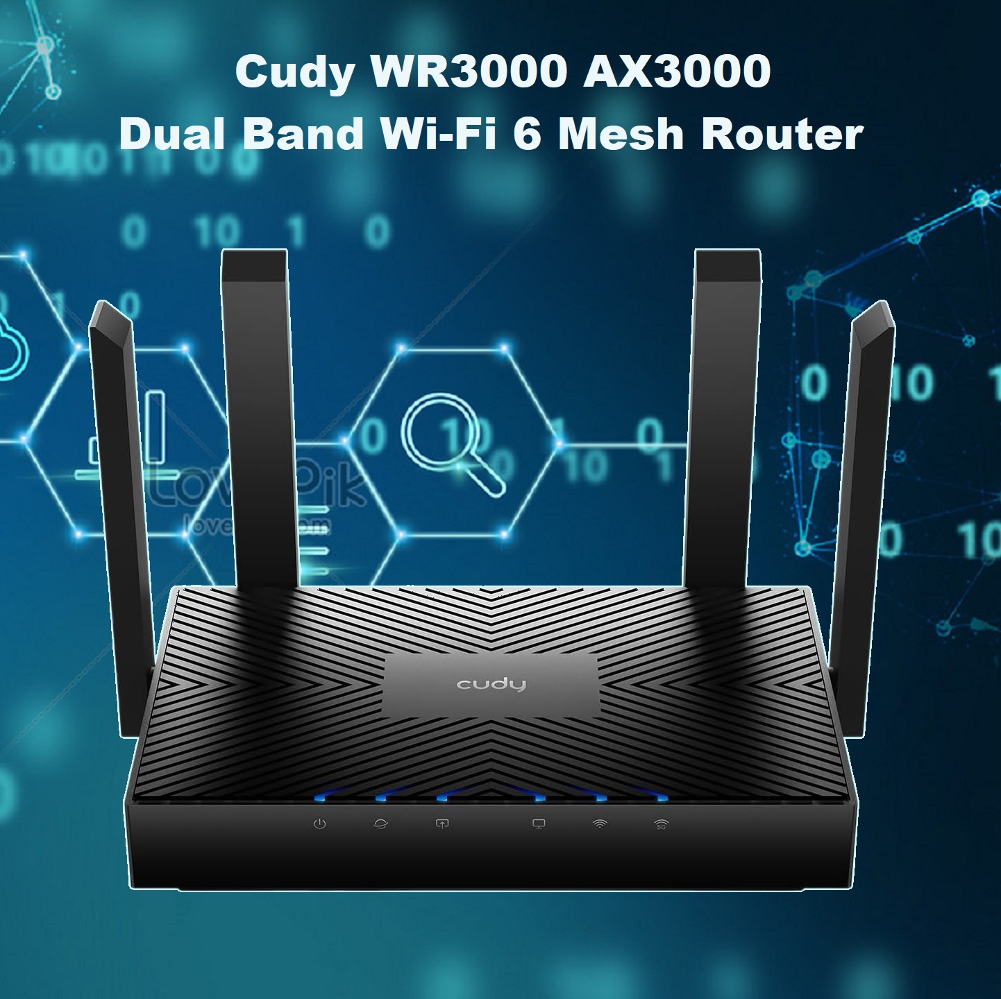 WR3000-EU AX3000 Dual Band Wi-Fi 6 Mesh Router Cudy WR3000 AX3000 Dual Band Wi-Fi 6 Mesh Router with MU-MIMO