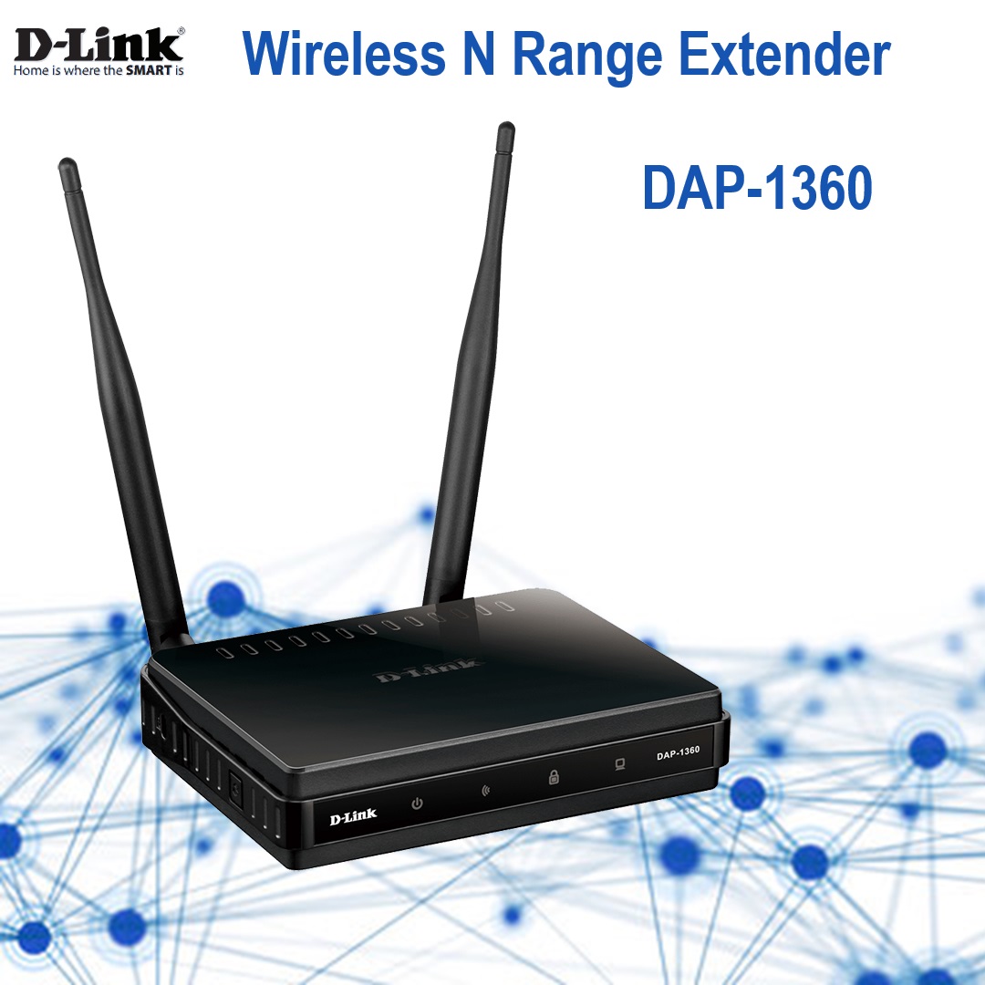 DAP-1360 DAP-1360 Wireless N Range Extender Repeater D-Link DAP-1360 Wireless N Range Extender Repeater with 2 Omni-directional Antennas ; Access Point