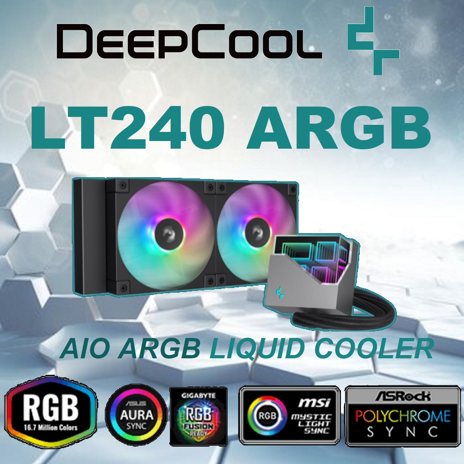 R-LT240-BKAMNC-G-1 DeepCool LT240 ARGB AIO LIQUID COOLER DeepCool LT240 ARGB AIO LIQUID COOLER