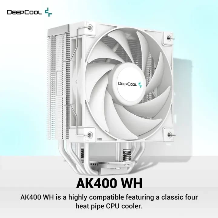 R-AK400-WHNNMN-G-1 DeepCool AK400 WH WHITE CPU AIR COOLER DeepCool AK400 WH WHITE CPU AIR COOLER