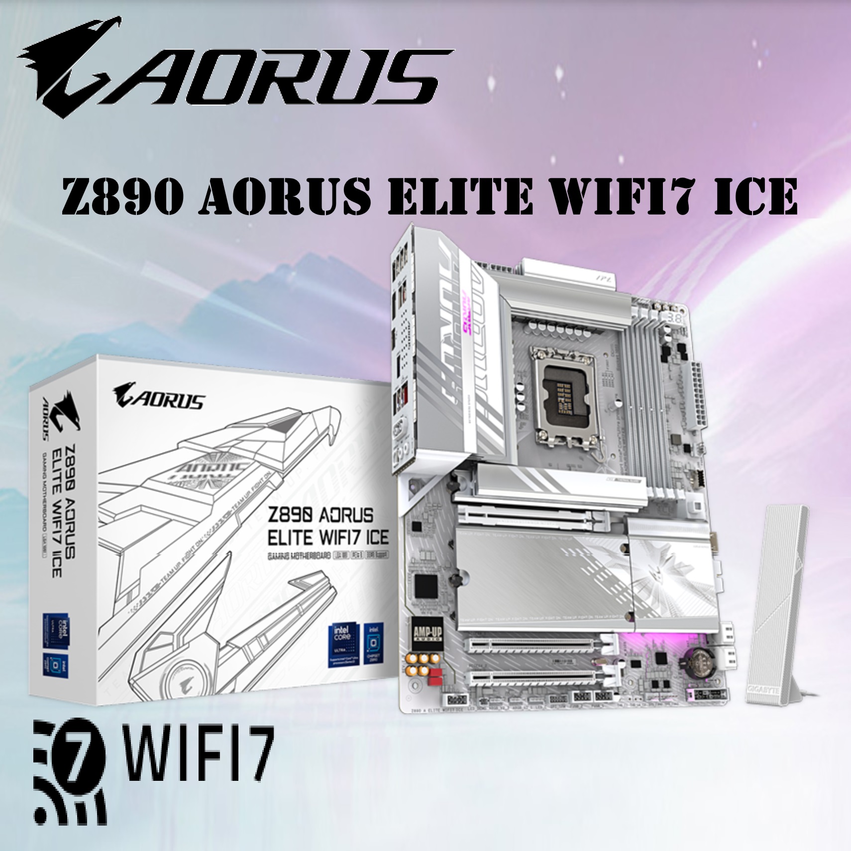 ICE Z890 Intel Core Ultra LGA 1851 Motherboard GIG-Z890-ELITE-ICE Z890 AORUS ELITE WIFI7 ICE GIGABYTE Z890 AORUS Elite WIFI7 ICE Intel Core Ultra (Series 2) LGA 1851 Motherboard