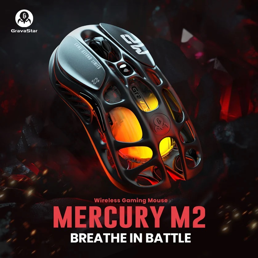 GRAVASTARM2_BLK GravaStar Mercury M2 Gaming Mouse RGB GravaStar Mercury M2 Gaming Mouse -MMO Gaming with 26