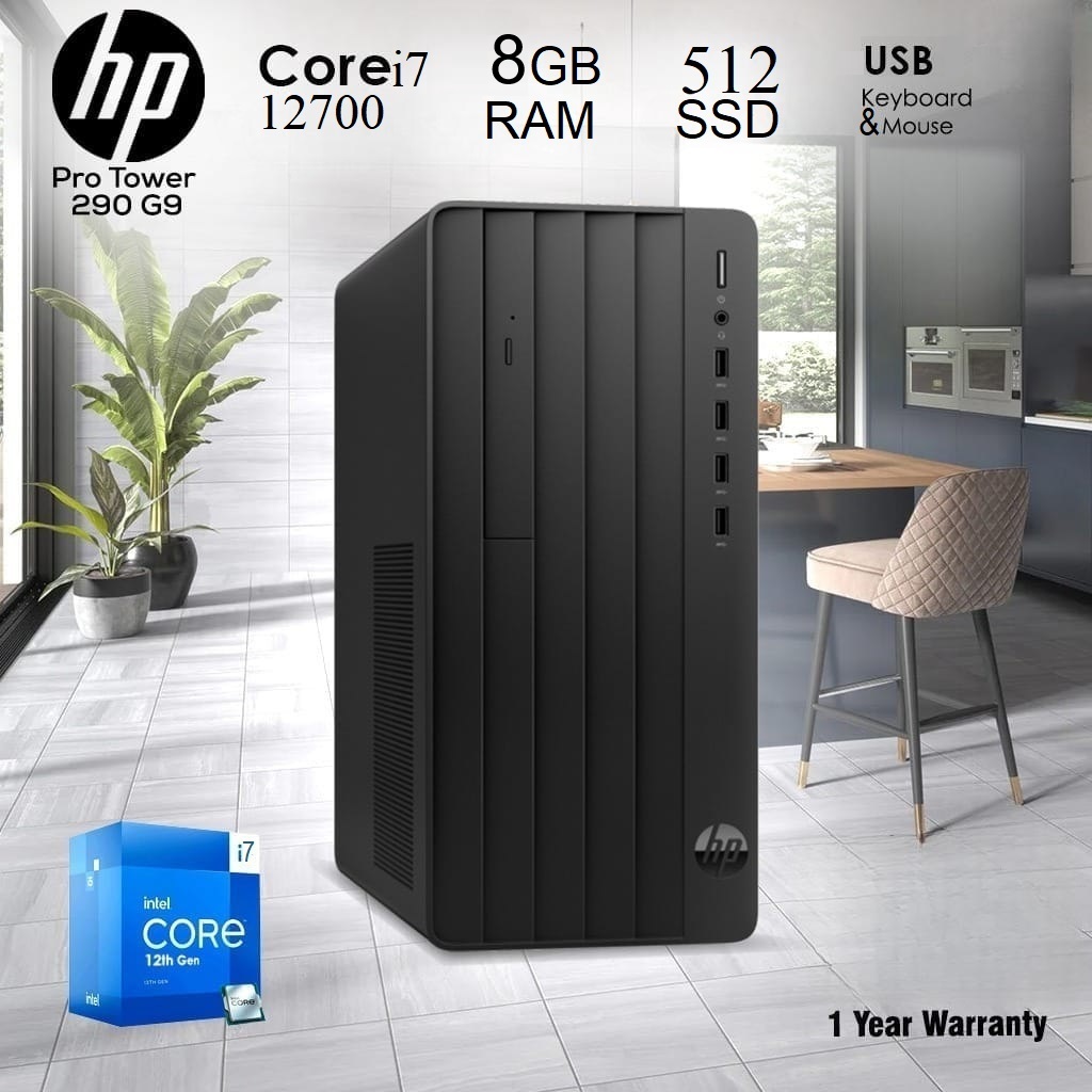 HP-290-G9 HP Pro Tower 290 G9 i7-12700 8GB RAM 512GB HP Pro Tower 290 G9 Desktop PC Intel Core I7 12700