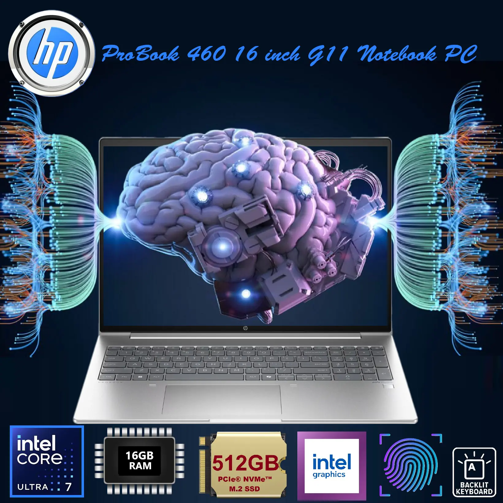 A23C9EA#BH5 HP ProBook 460 G11 Ultra 7 155U 16GB DDR5 RAM HP ProBook 460 G11 Notebook PC (A23C9EA) Intel® Core™ Ultra 7 155U