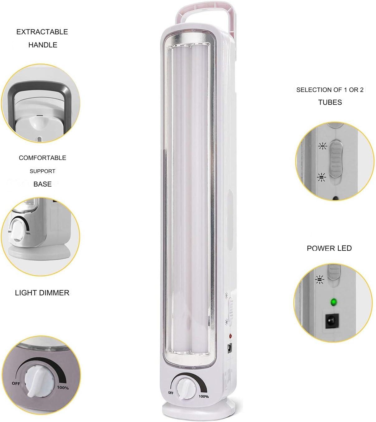 JTC-JL8048LA JTC Portable Rechargeable LED Torch 2 LED Tube JTC Portable Rechargeable LED Torch with 2 LED Tubes ; Anti-Black Emergency Lamp 500 Lumens