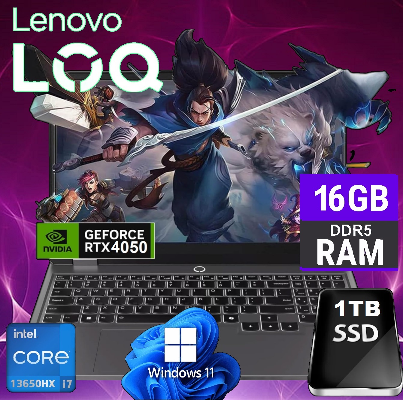 83DV00J8IN LOQ 15IRX9 i7-13650HX RTX 4050 Win 11 DDR5 Lenovo LOQ 15IRX9 Intel® Core™ i7-13650HX