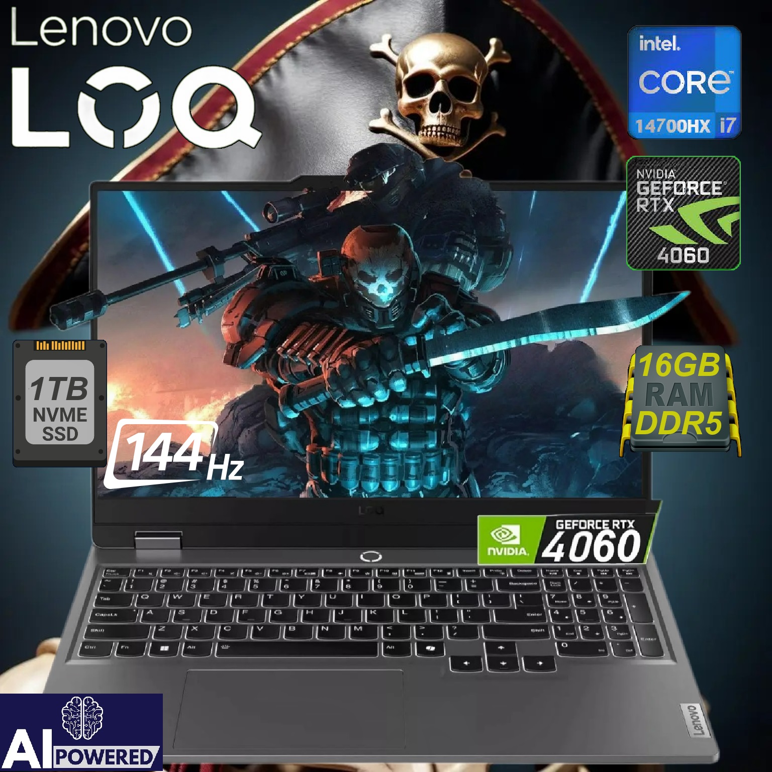 83DV00UUDP LOQ Core i7-14700HX RTX 4060 1TB SSD Lenovo LOQ 15IRX9 Intel® Core™ i7-14700HX