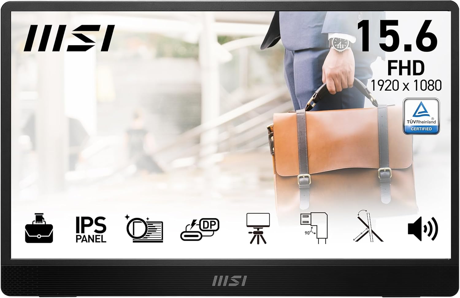 9S6-3PB70H-033 MSI PRO MP161 E2U 16 inch Portable IPS Monitor MSI PRO MP161 E2U 15.6" Eye Care UltraSlim Ergonomic Business Portable Monitor