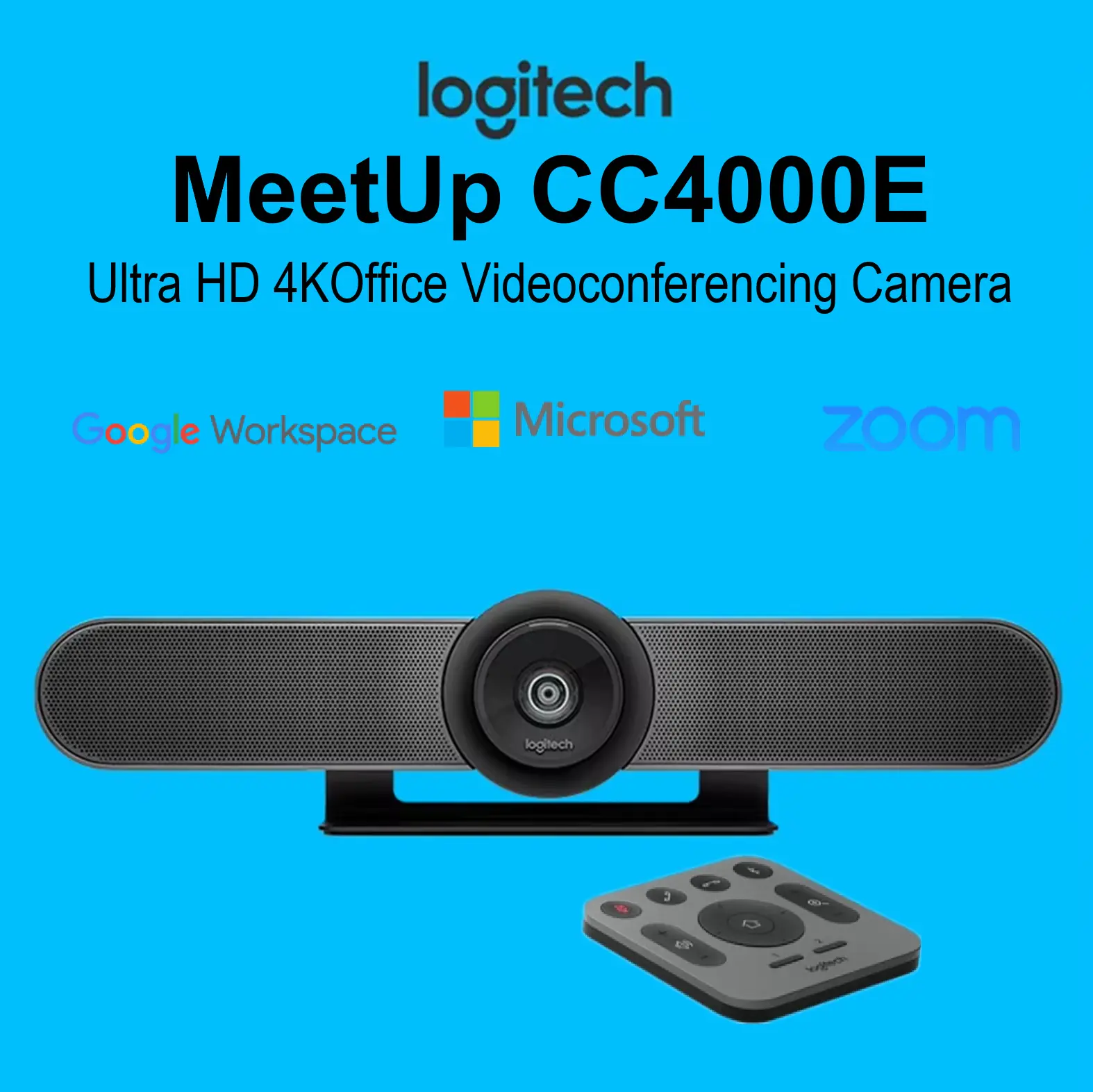 960-001104 MeetUp Videoconference Ultra HD 4K Camera Logitech MeetUp CC4000E Mobile Office Videoconferencing Ultra HD 4K Camera