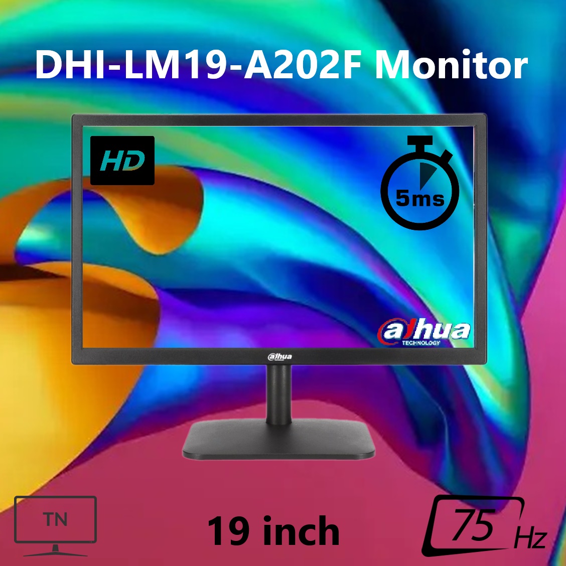 DHI-LM19-A202F Monitor 19 inch HD TN Panel 75Hz 5ms 250 nits DAHUA Business Screen DHI-LM19-A202F Monitor - 19 inch HD (1366 x 768)