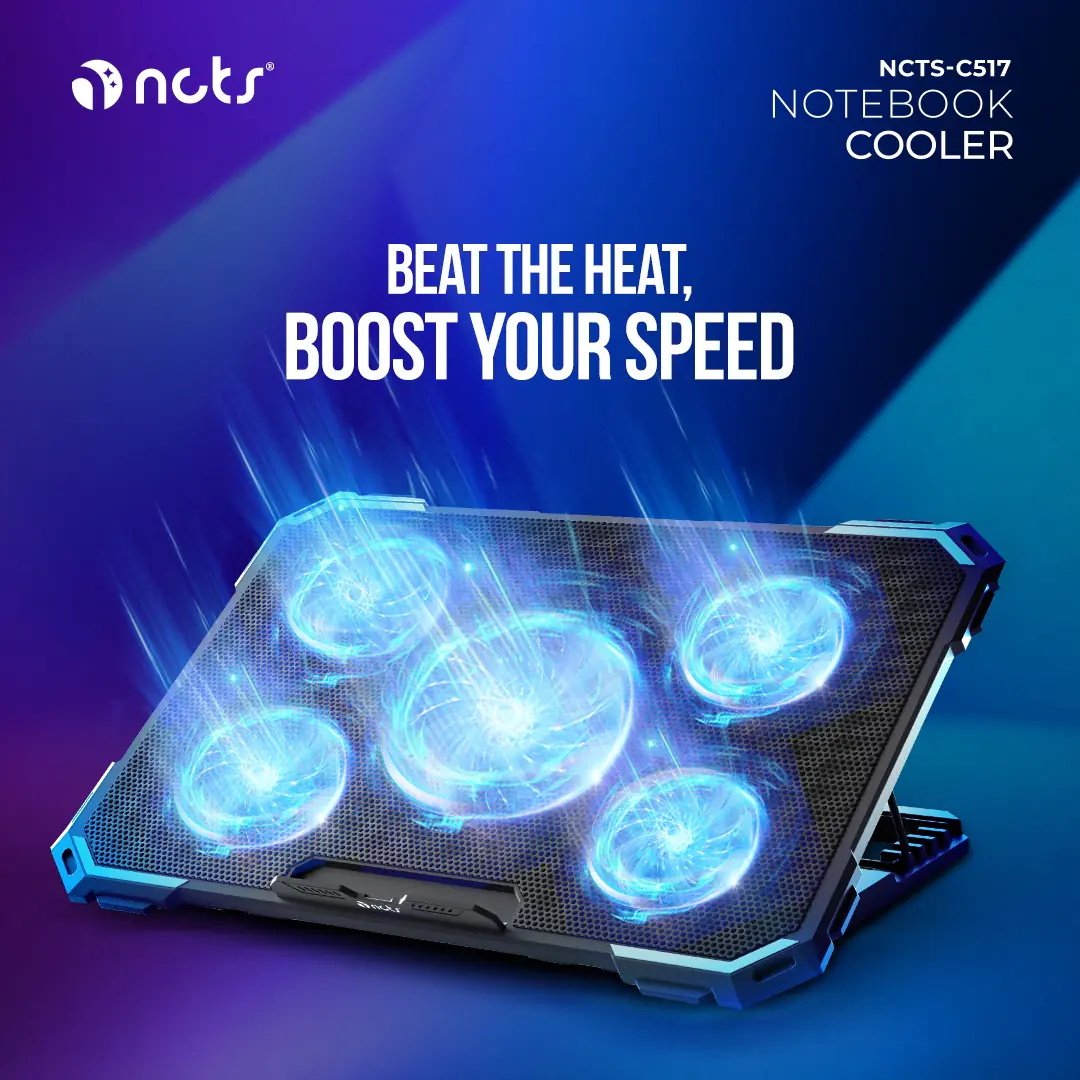 NCTS-C517 NCTS-C517 Gaming Laptop Cooling Stand NCTS-C517 Gaming Laptop Cooling Stand – 4-Level Height Adjustment