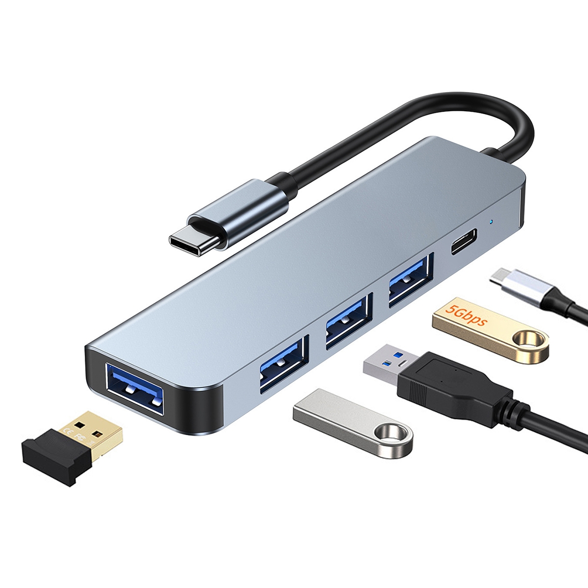  5 in 1 USB-C / Type-C to USB HUB Adapter