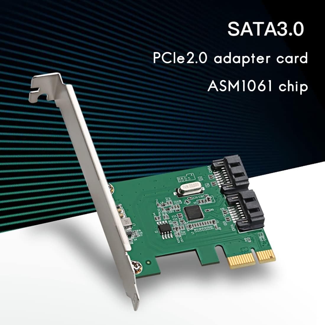 PCIe 1X to 2 SATA3 Expansion card