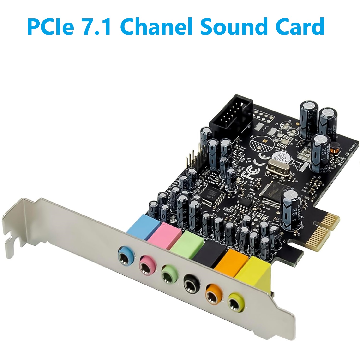 SPC093 PCIe 7.1 Chanel Sound Card CM8828 + CM9882A Compatible with 2.1/5.1 Stereo Surround Sound System Equipment