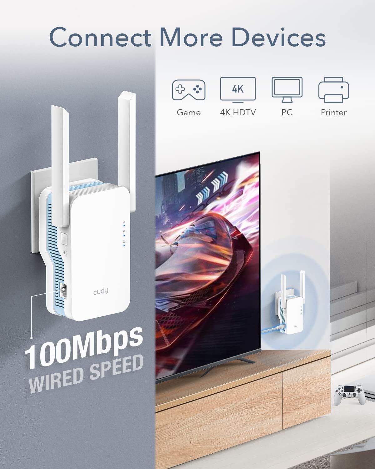 RE1200-EU RE1200 Cudy AC1200 WiFi Extender Access Point Cudy AC1200 WiFi Extender