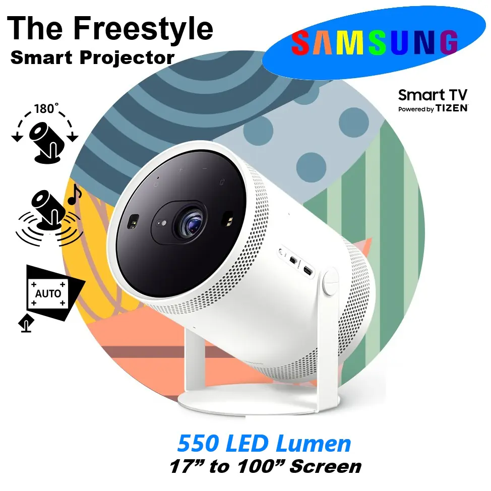 SP-LSP3BLA Freestyle FHD HDR Smart Portable Projector The Freestyle by Samsung