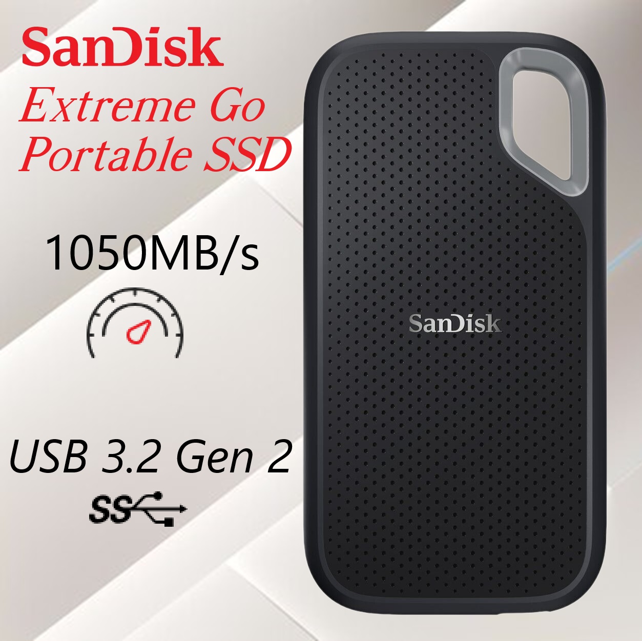 SDSSDE52-2T00-AC 2TB NVMe Extreme Go Portable External SSD SanDisk NVMe Extreme Go Portable External SSD