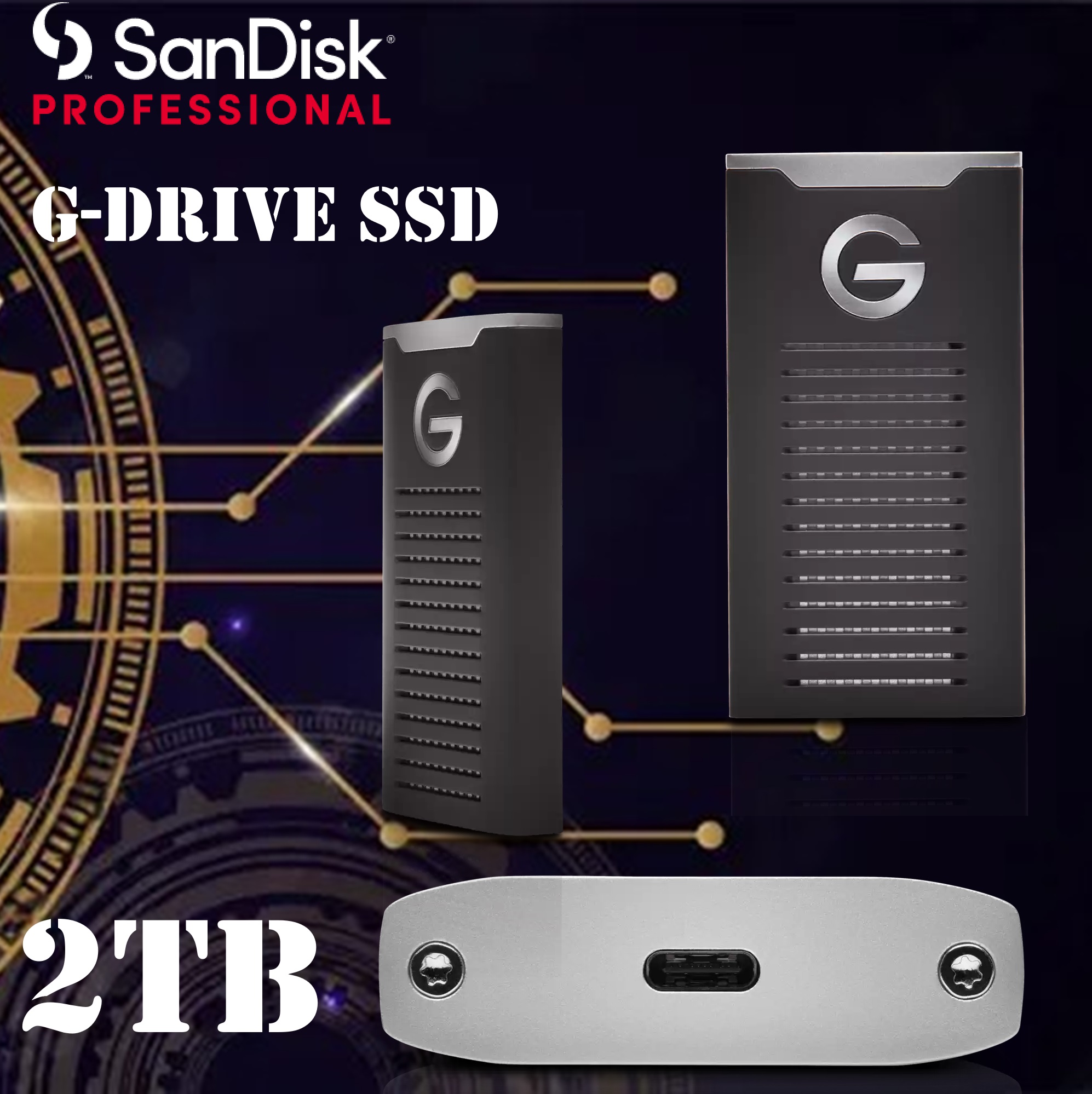 SDPS11A-002T-GBANB SanDisk Professional 2TB G-DRIVE Portable SSD SanDisk Professional 2TB G-DRIVE SSD - Ultra-Rugged