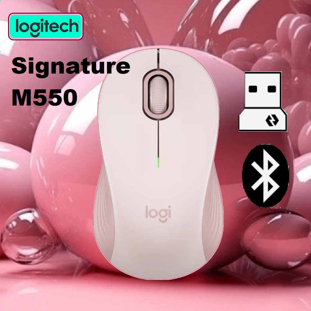 910-006593 Signature M550 Wireless Bluetooth PINK Mouse Logitech Signature M550 Wireless Bluetooth Mouse with Logi Bolt USB Receiver -  Small to Medium Sized Hands