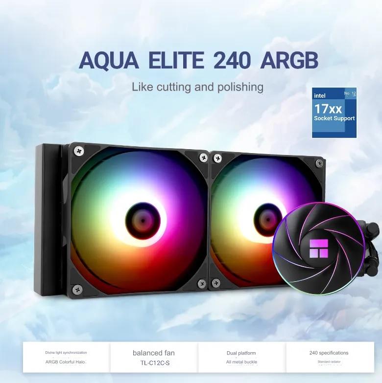 AQUA-ELITE-240 Aqua Elite 240 BLACK ARGB Sync Liquid Cooler THERMALRIGHT Aqua Elite 240 BLACK ARGB Sync Liquid Cooler