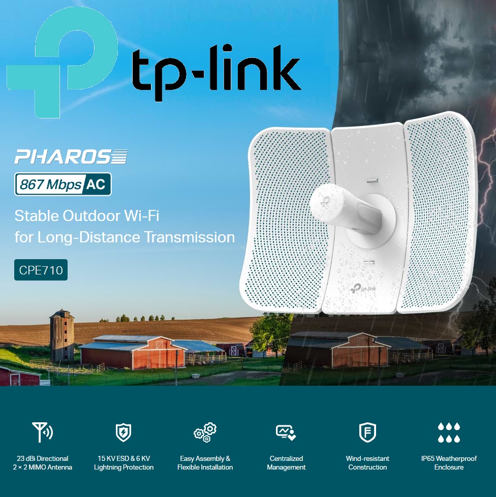 CPE710 5GHz AC 867Mbps 23dBi Outdoor CPE Long Range TP-Link CPE710