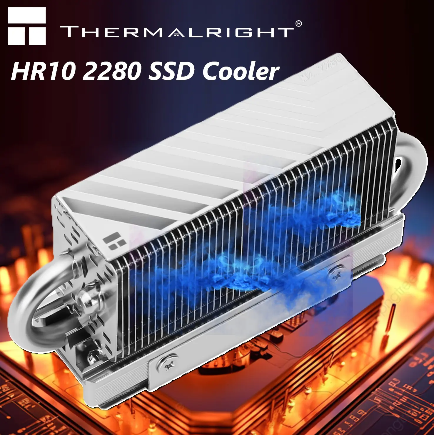 HR-10-2280-GRAY HR10 2280 SSD Cooler Heatsink w 4 Heat Pipes  Thermalright HR10 2280 SSD Cooler