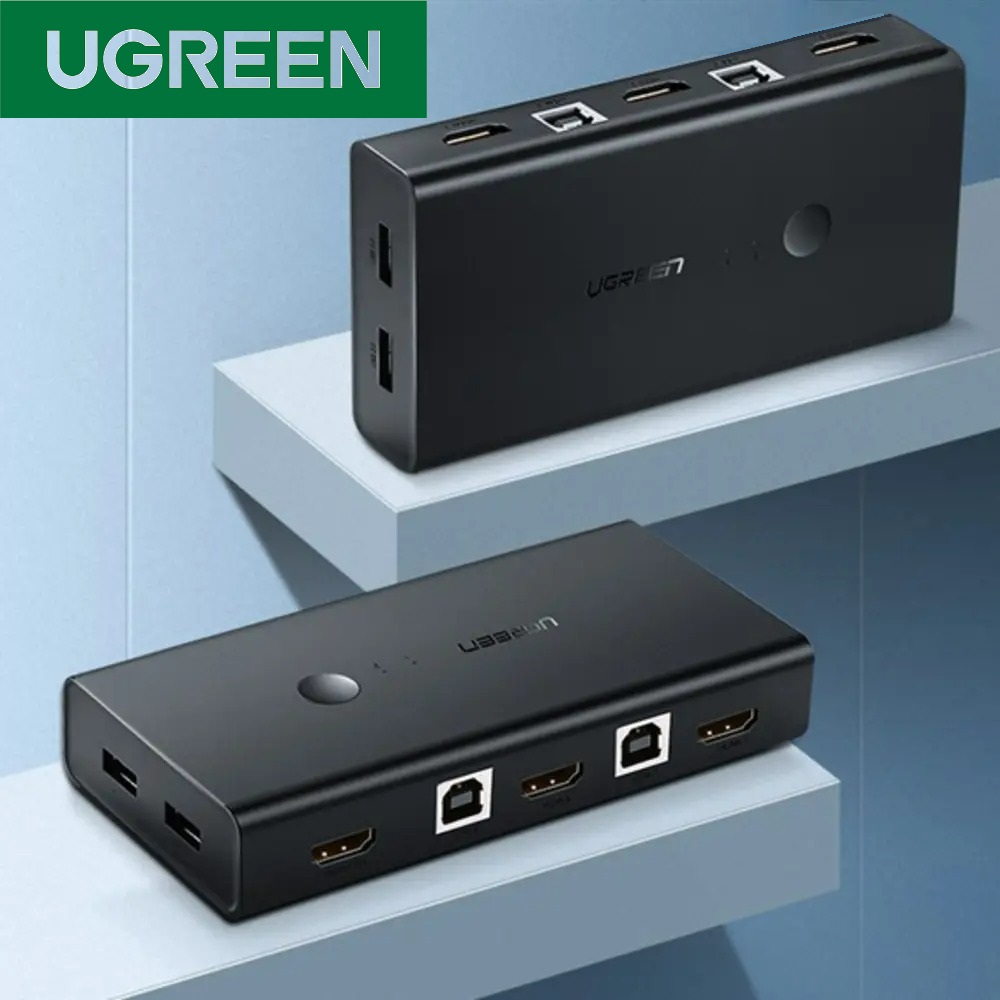 UGREEN-50744 KVM HDMI USB Switch 2-Port HDMI 4K Switcher UGREEN KVM HDMI USB Switch