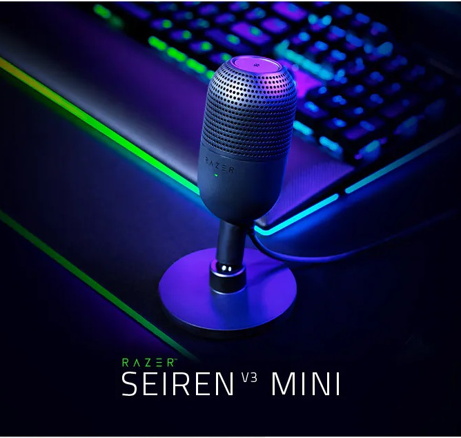 RZ19-05050100-R3M1 Seiren V3 Mini USB Microphone Condenser Mic Razer Seiren V3 Mini USB Microphone