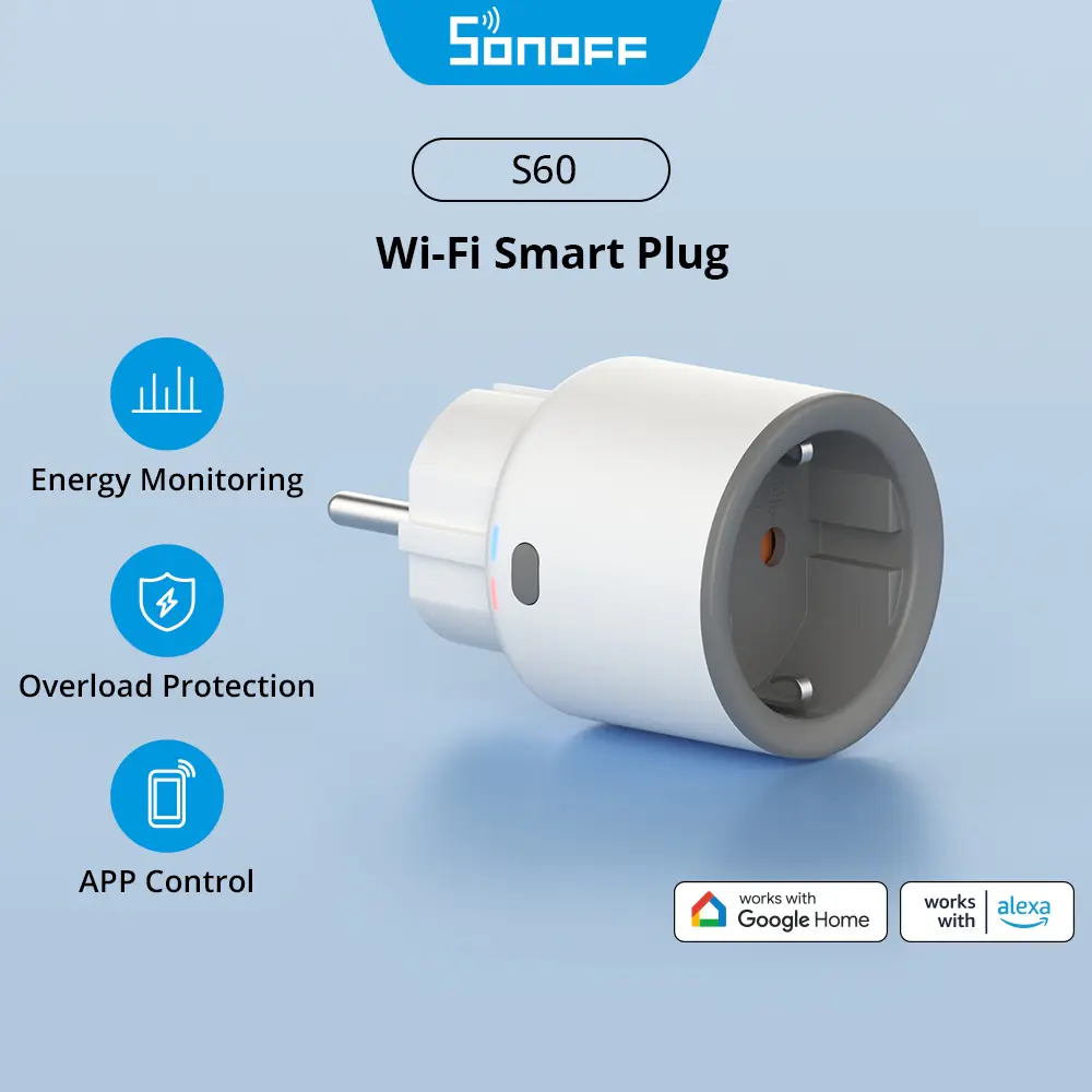 SONOFF-S60TPF SONOFF S60TPF Smart Socket 16A 2.4G WIFI Smart Plug with Timer