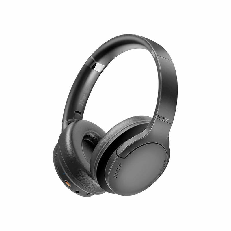 Promate High Fidelity Over-Ear Wireless Headphones ; HD SOUND QUALITY ; FLIP & FOLD DESIGN ; BOTH WIRELESS OR WIRED MODE ; LIGHTWEIGHT DESIGN .