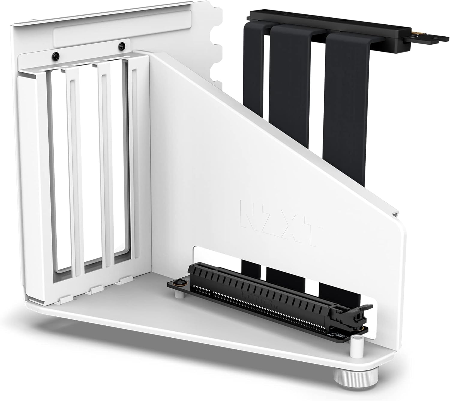 NZXT-GPU-BRACKET White NZXT Vertical GPU Mounting Kit NZXT Vertical GPU Mounting Kit - AB-RH175-W1-175 mm PCIe 4.0x16 Riser Cable - GPU Holder - Sturdy Steel Bracket - White