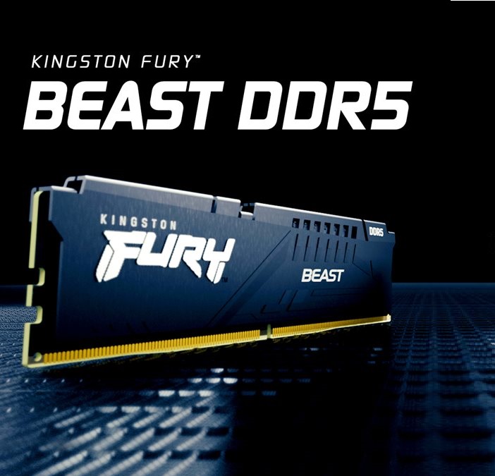 KF560C40BB-32-SP Kingston Fury Beast 32GB 6000MTs DDR5 RAM CL40 Kingston Fury Beast 32GB 6000MT/s DDR5 RAM CL40 1.35V Desktop Memory Single Module