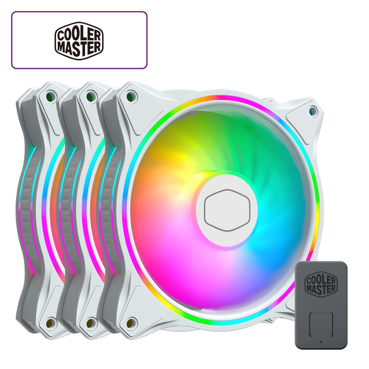 Cooler Master Fan MF120 Halo² White 3in1 PC Case Air Cooler Fan