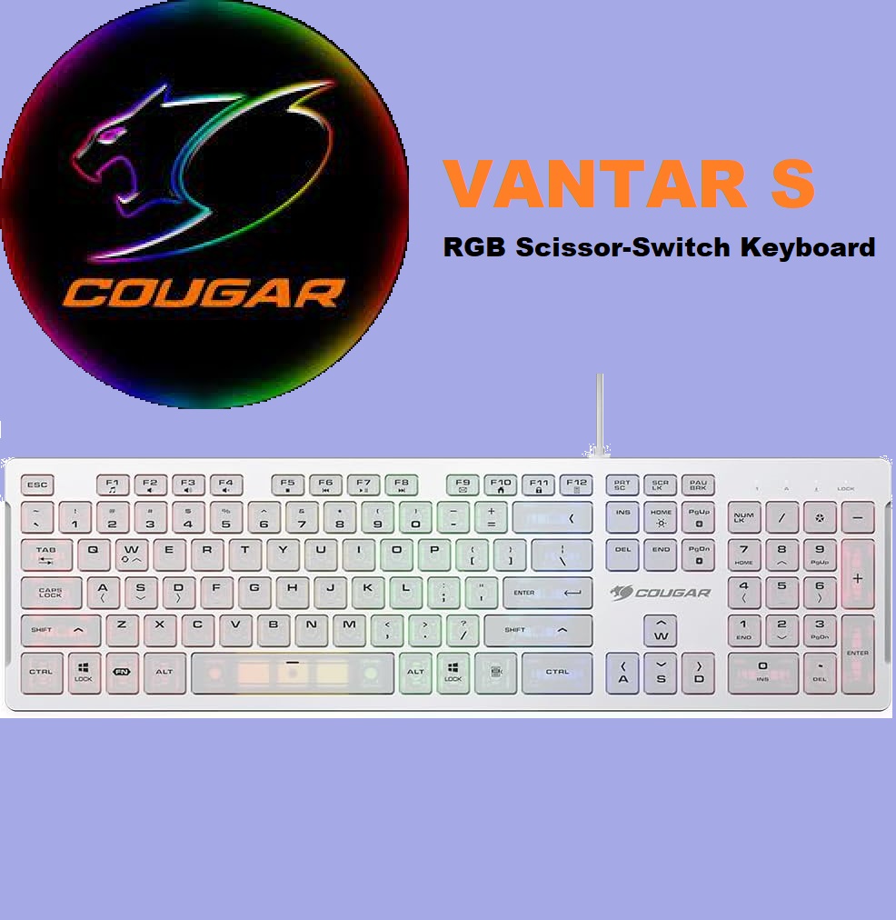 CGR-WRNMW-VSW Gaming White Keyboard RGB COUGAR VANTAR S Gaming White Keyboard