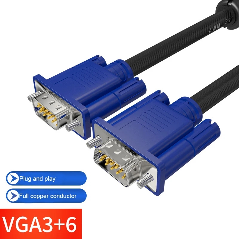 VGA-CABLE-10M Extension Cable Male to Male VGA To VGA Cable Male to Male VGA To VGA 3+6  for 1080P HDTV Computer Monitor TV Projector - 10 meters  - VGA Extension Cord