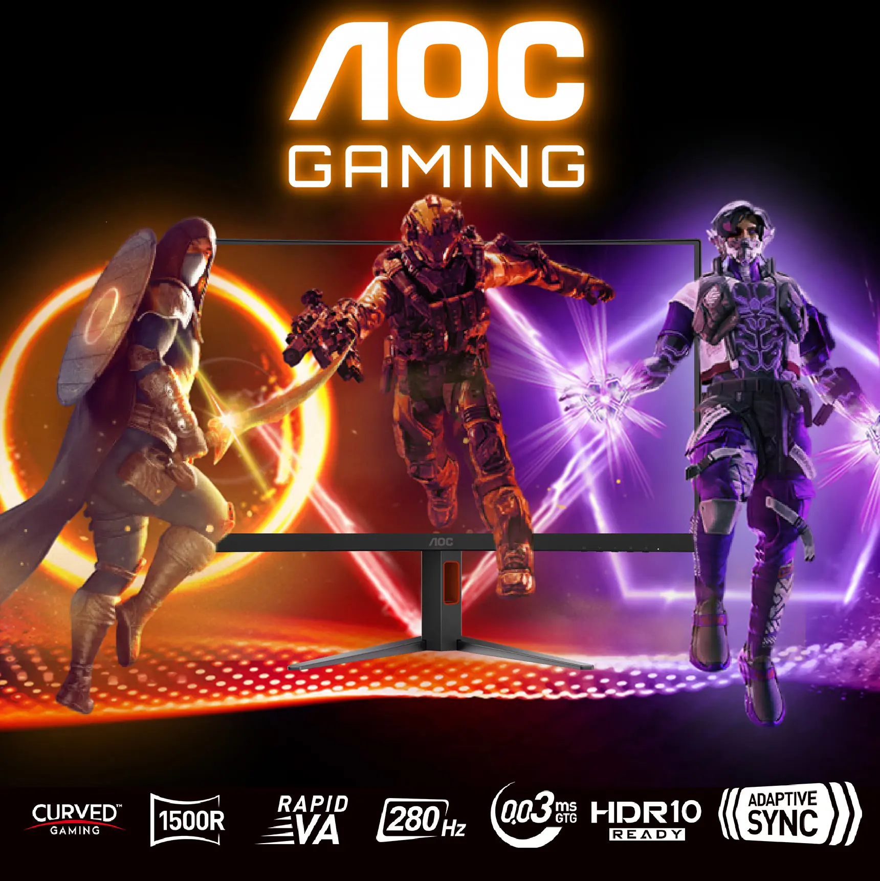 AOC-C27G4Z 27 inch 280Hz FHD Curved Gaming Monitor 1500R AOC C27G4Z 27" 280Hz FHD (1500R) Curved Gaming Monitor