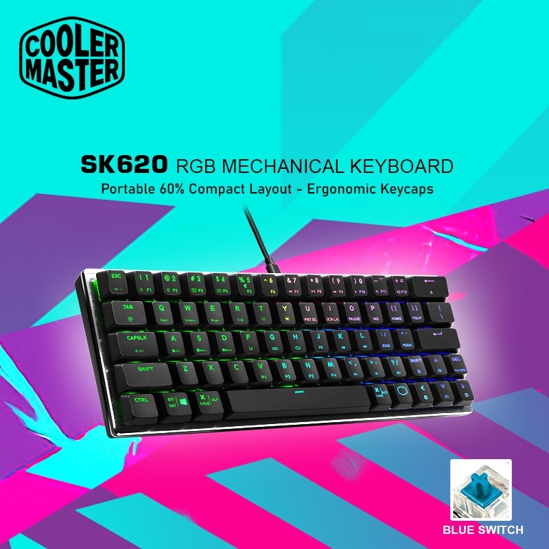 Cooler Master SK620 60% Space Gray Mechanical Low Profile Gaming Keyboard