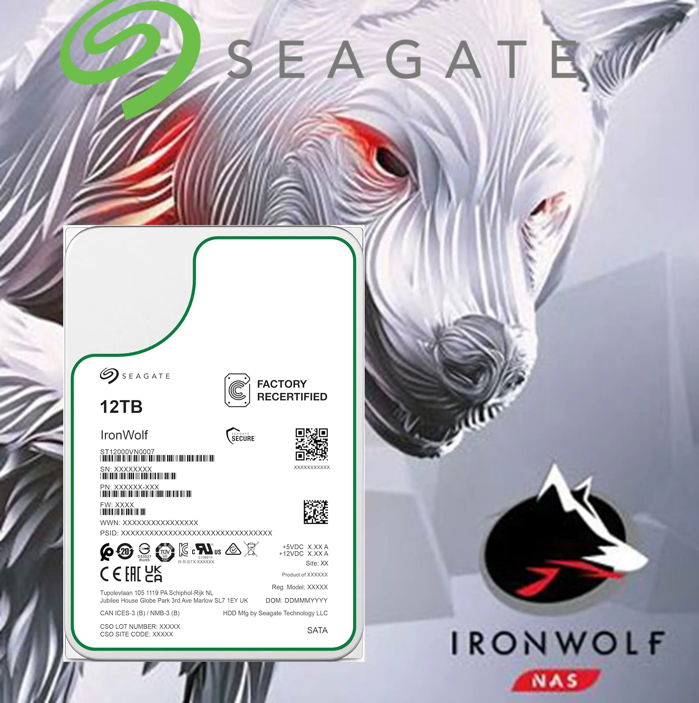 ST12000VN0007 IronWolf 12TB HDD NAS AgileArray 7200 RPM Seagate IronWolf 12TB NAS Hard Drive with AgileArray