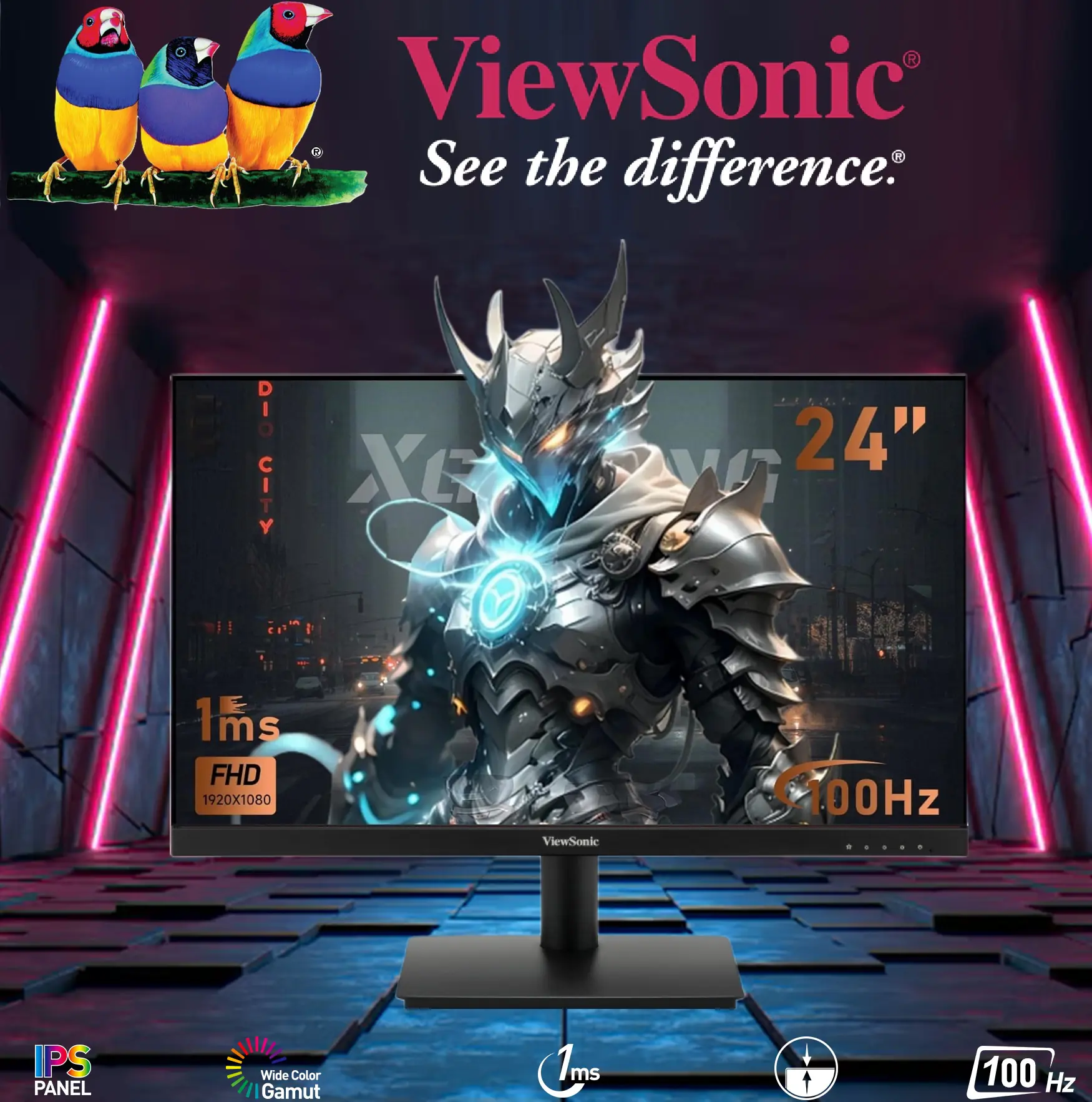 VA240-H ViewSonic 24 inch 100Hz IPS FHD 1ms Monitor ViewSonic VA240-H 24” Full HD Monitor With SuperClear® IPS