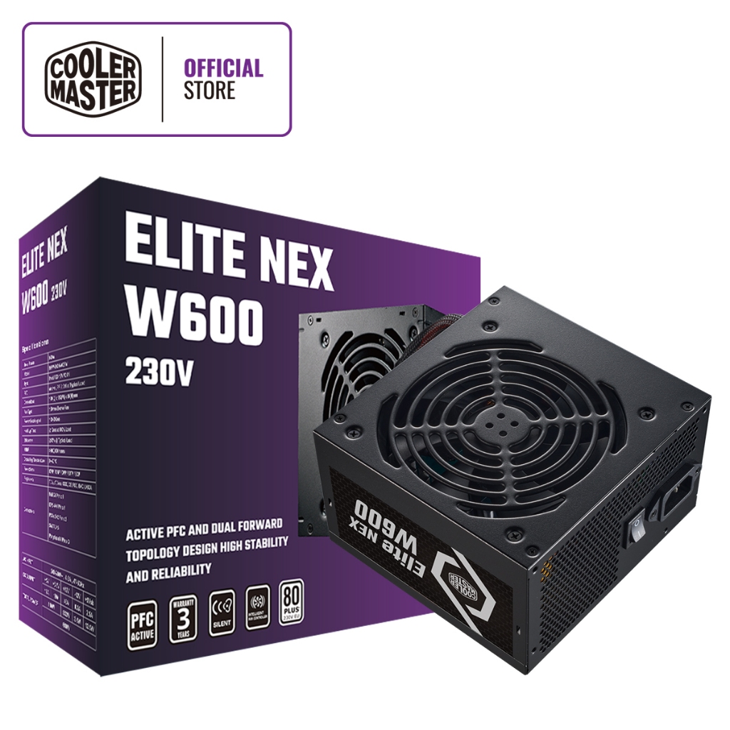 ELITE NEX WHITE W600 230V NEX POWER SUPPLY ; 80 Plus standard certified efficiency ; NON-MODULAR PSU ; Active PFC ; dual forward topology design ; 120MM FAN ; ATX 12V Ver. 2.41 - BLACK