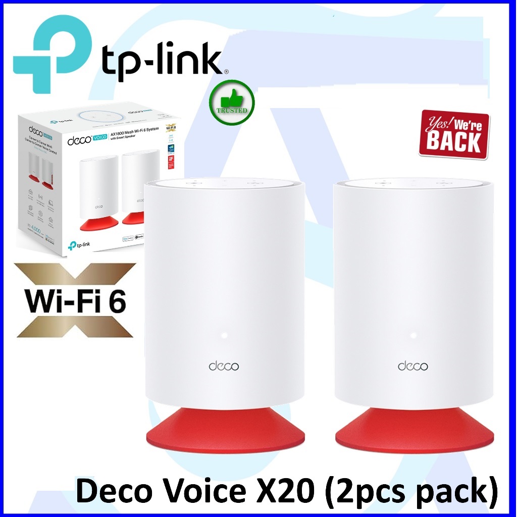 TP-Link Deco Voice X20 AX1800 Whole Home Mesh Wi-Fi 6 System with Alexa Built-In