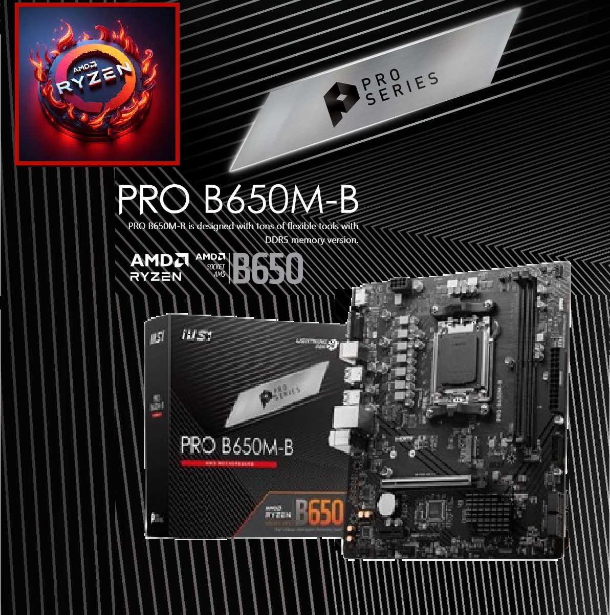 B560M-B MSI PRO B650M-B AMD DDR5 Motherboard AM5 MSI PRO B650M-B AMD Motherboard