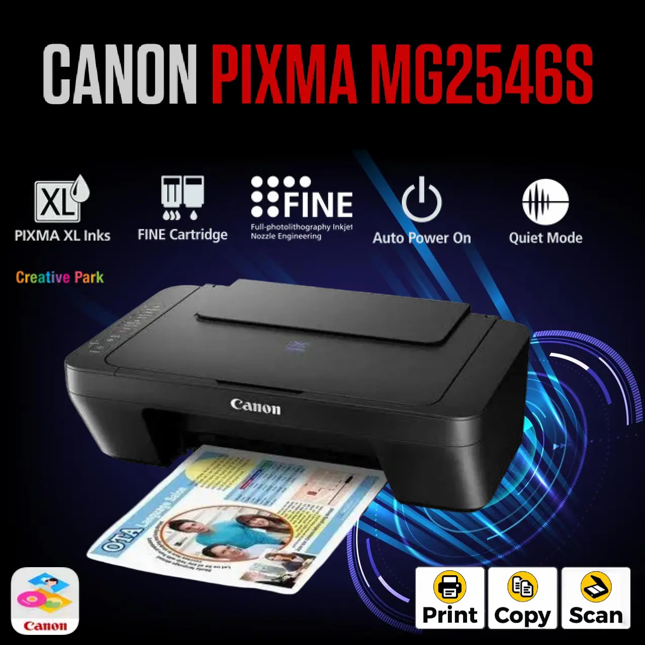 MG2546S Canon All-In-1 Inkjet Printer Print Copy Scan Canon PIXMA MG2546S – Compact All-In-One Inkjet Printer With High-Quality Printing