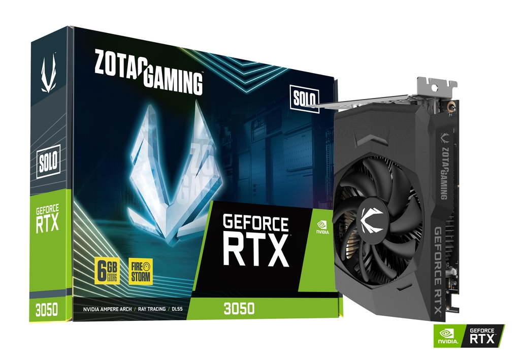 ZOTAC GAMING GeForce RTX 3050 6GB GDDR6 Solo - ONE FAN NVIDIA RTX 3050 - GDDR6 Graphics Memory - FireStorm Utility - 2nd Gen Ray Tracing Cores