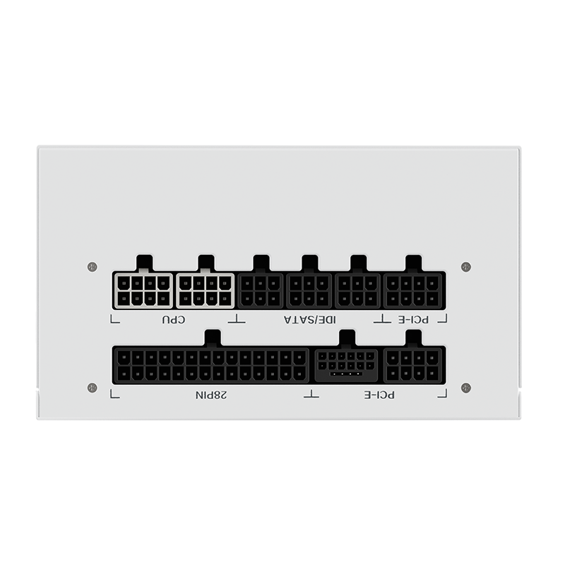 Segotep MU-750G 750W PSU Kunlun 80 Plus Gold Certification ATX 3.0 & PCIe 5.0 Full Modular Power Supply Active PFC FDB Fan LLC Pro + DC-DC Framework – WHITE