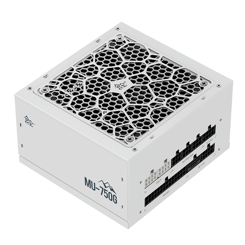Segotep MU-750G 750W PSU Kunlun 80 Plus Gold Certification ATX 3.0 & PCIe 5.0 Full Modular Power Supply Active PFC FDB Fan LLC Pro + DC-DC Framework – WHITE