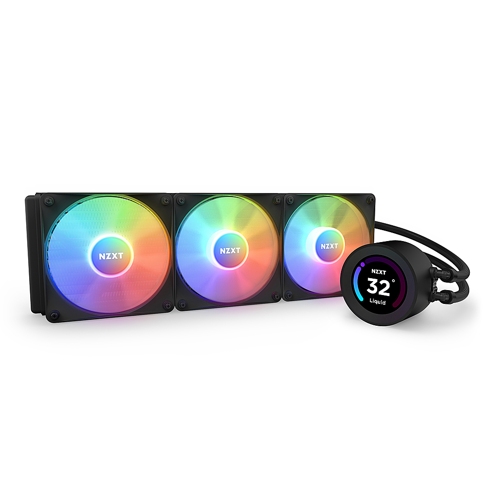 NZXT Kraken Elite RGB 360 - RL-KR36E-B1 - 360mm AIO CPU Liquid Cooler - Customizable 2.36" LCD Display for GIFS