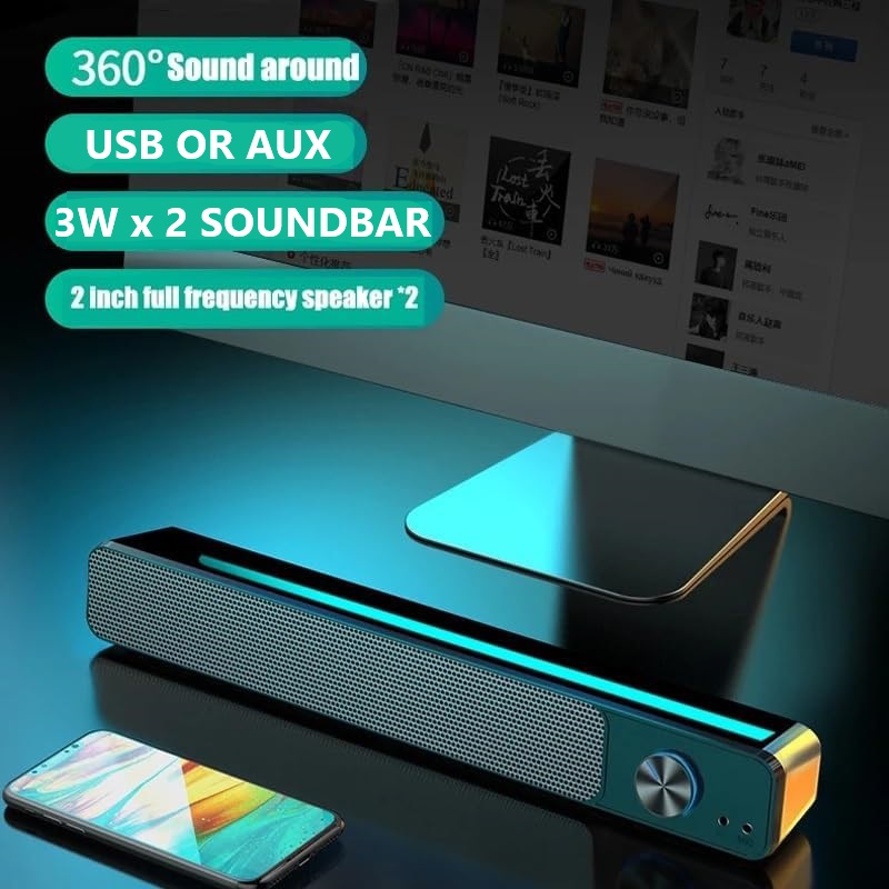 KISONLI-I-580-PLUS Kisonli I-580 PLUS Portable Speaker USB AUX Kisonli I-580 PLUS SoundBar Portable Speaker with  USB & AUX Connectivity ; 3W x 2 Power ; Supports MP3/MP4