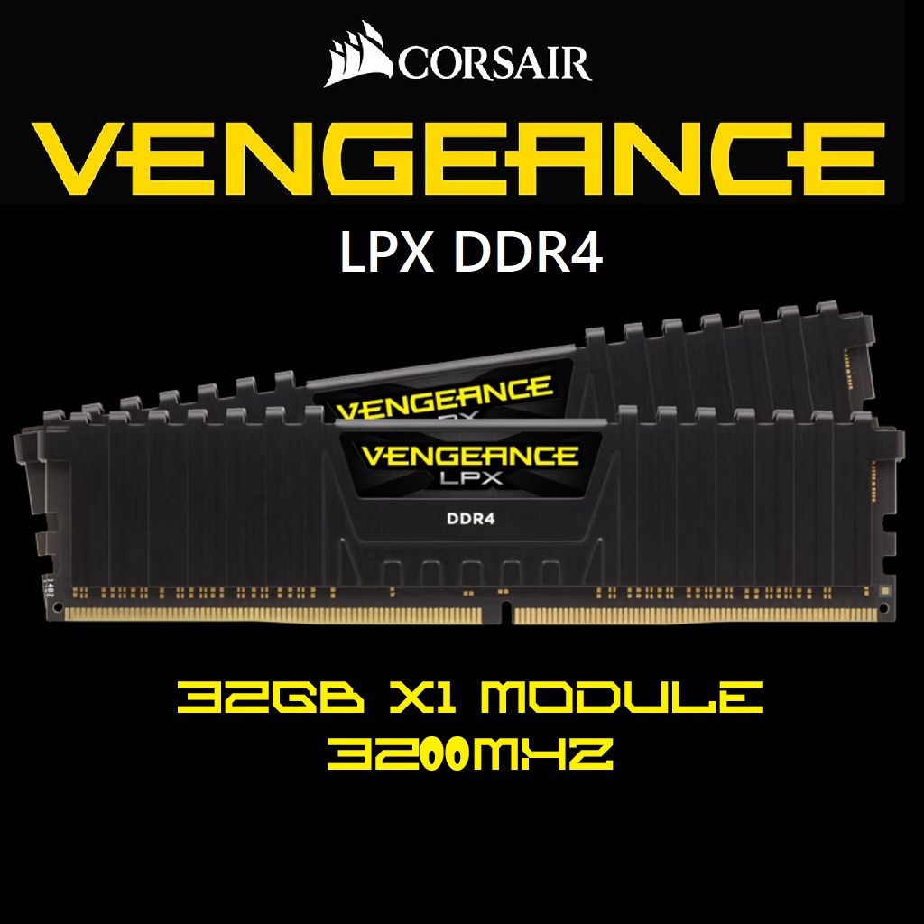 CORSAIR Vengeance LPX 32GB RAM DDR4 3200 MHz CMK128GX4M4E3200C16 CORSAIR Vengeance LPX 32GB RAM DDR4 3200 MHz CORSAIR Vengeance LPX  32GB Single Module 288-Pin PC RAM DDR4 3200 MHz (PC4 25600) 1.35V